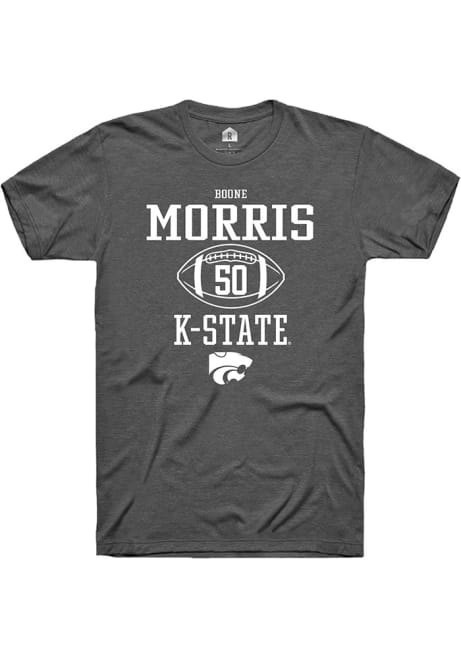 Boone Morris Grey K-State Wildcats NIL Sport Icon Short Sleeve T Shirt