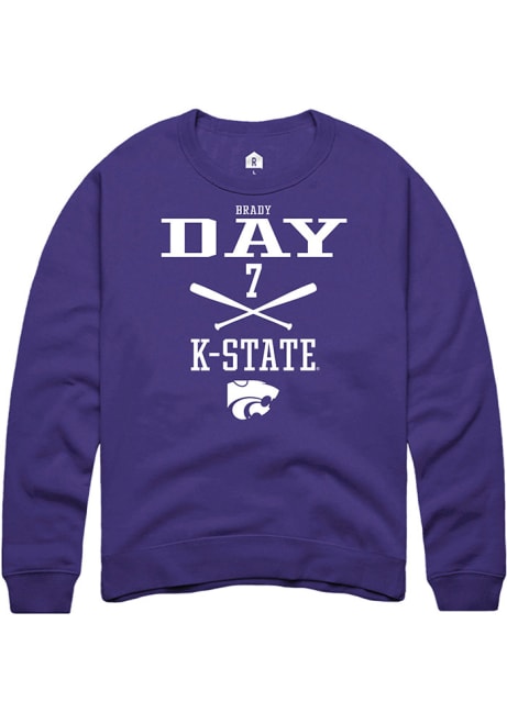 Brady Day Rally Mens Purple K-State Wildcats NIL Sport Icon Crew Sweatshirt