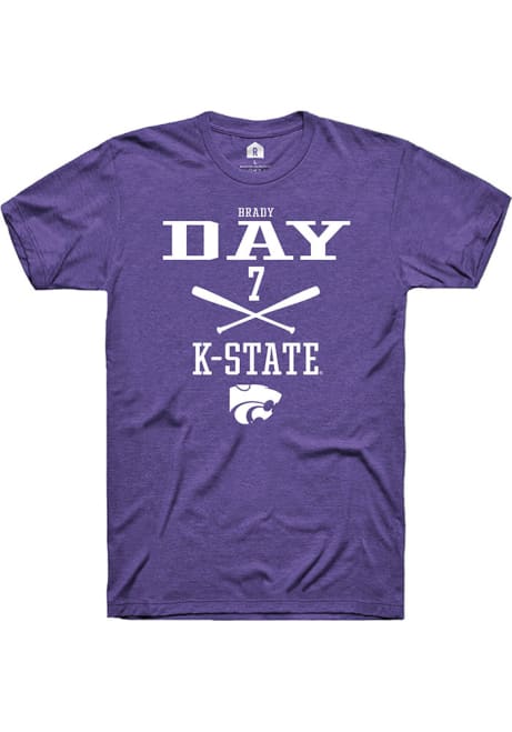 Brady Day Purple K-State Wildcats NIL Sport Icon Short Sleeve T Shirt