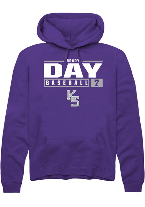 Brady Day Rally Mens Purple K-State Wildcats NIL Stacked Box Hooded Sweatshirt