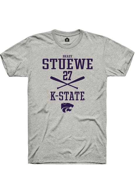 Brady Stuewe Ash K-State Wildcats NIL Sport Icon Short Sleeve T Shirt