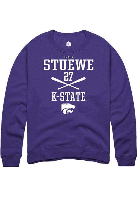 Brady Stuewe Rally Mens Purple K-State Wildcats NIL Sport Icon Crew Sweatshirt