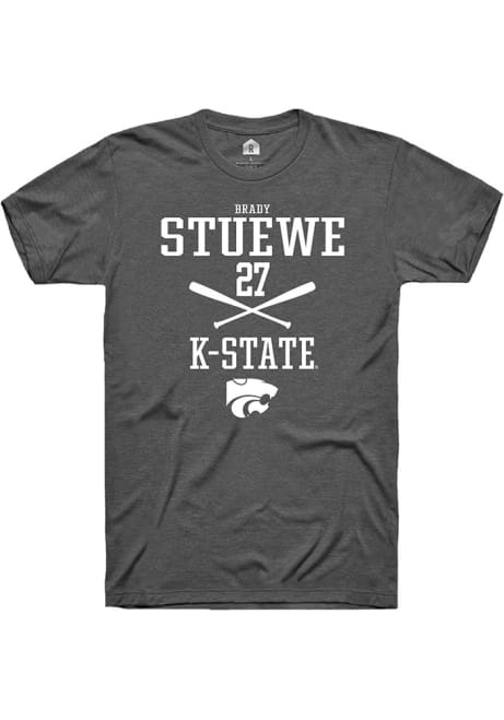 Brady Stuewe Grey K-State Wildcats NIL Sport Icon Short Sleeve T Shirt