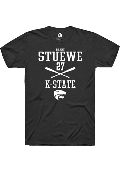 Brady Stuewe Black K-State Wildcats NIL Sport Icon Short Sleeve T Shirt