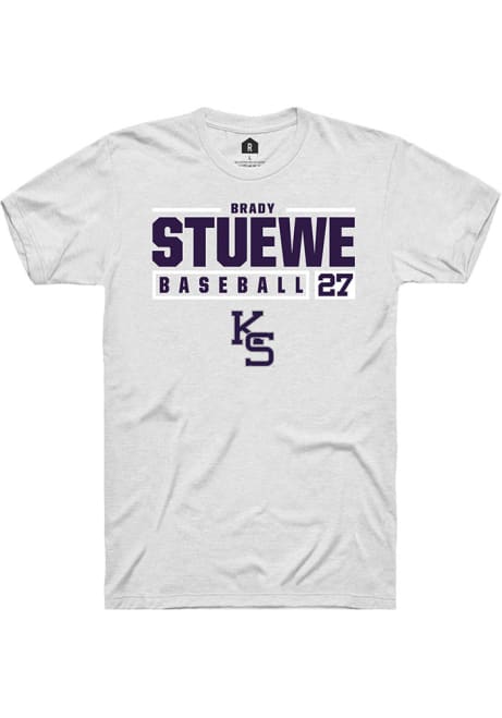 Brady Stuewe White K-State Wildcats NIL Stacked Box Short Sleeve T Shirt