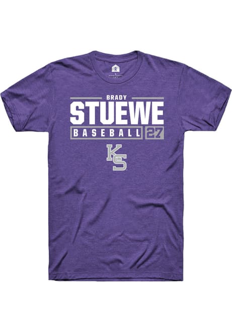 Brady Stuewe Purple K-State Wildcats NIL Stacked Box Short Sleeve T Shirt