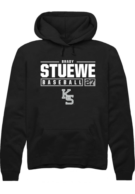Brady Stuewe Rally Mens Black K-State Wildcats NIL Stacked Box Hooded Sweatshirt