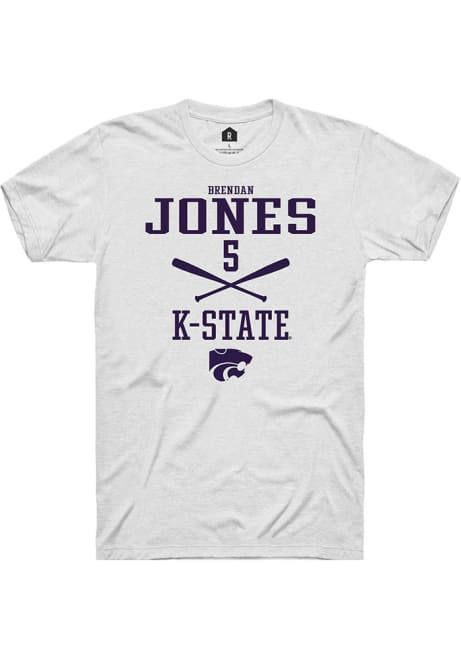 Brendan Jones White K-State Wildcats NIL Sport Icon Short Sleeve T Shirt