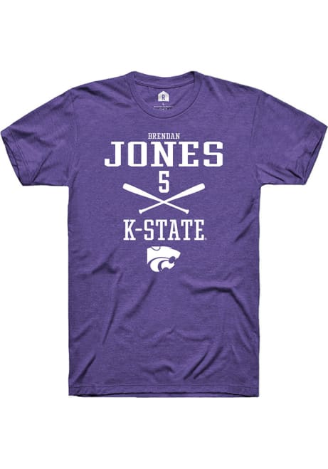 Brendan Jones Purple K-State Wildcats NIL Sport Icon Short Sleeve T Shirt