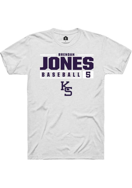 Brendan Jones White K-State Wildcats NIL Stacked Box Short Sleeve T Shirt