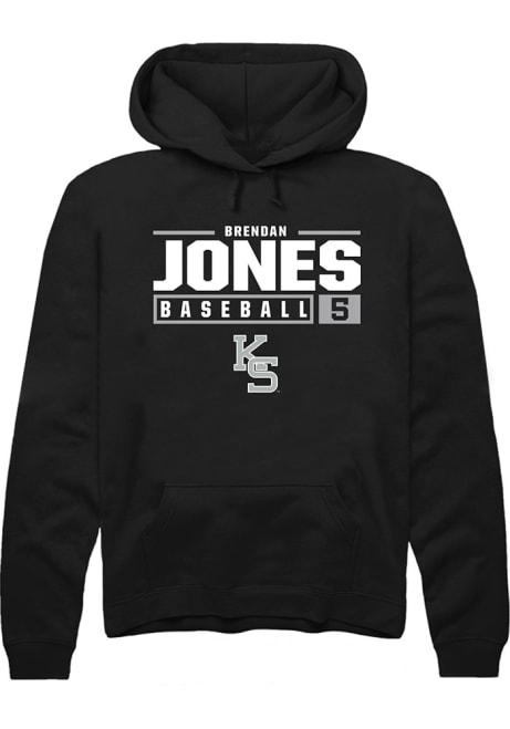 Brendan Jones Rally Mens Black K-State Wildcats NIL Stacked Box Hooded Sweatshirt