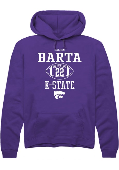 Callen Barta Rally Mens Purple K-State Wildcats NIL Sport Icon Hooded Sweatshirt