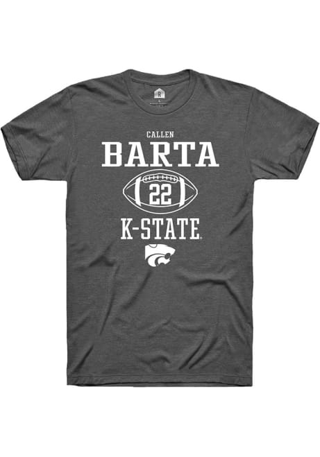 Callen Barta Grey K-State Wildcats NIL Sport Icon Short Sleeve T Shirt