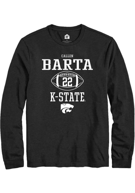 Callen Barta Rally Mens Black K-State Wildcats NIL Sport Icon Tee