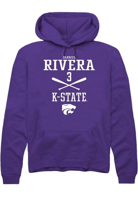 Danniel Rivera Rally Mens Purple K-State Wildcats NIL Sport Icon Hooded Sweatshirt