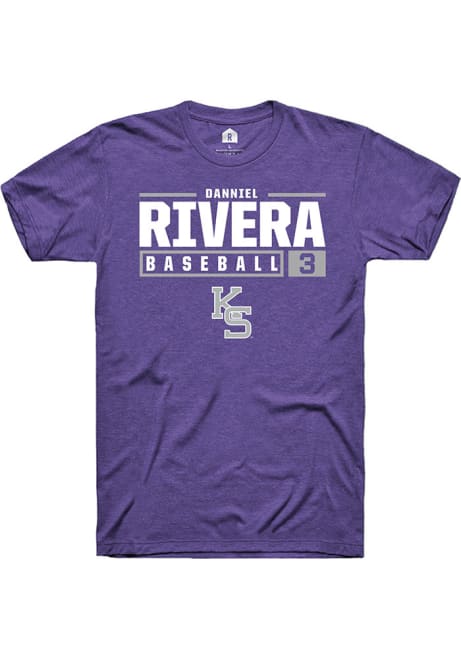 Danniel Rivera Purple K-State Wildcats NIL Stacked Box Short Sleeve T Shirt