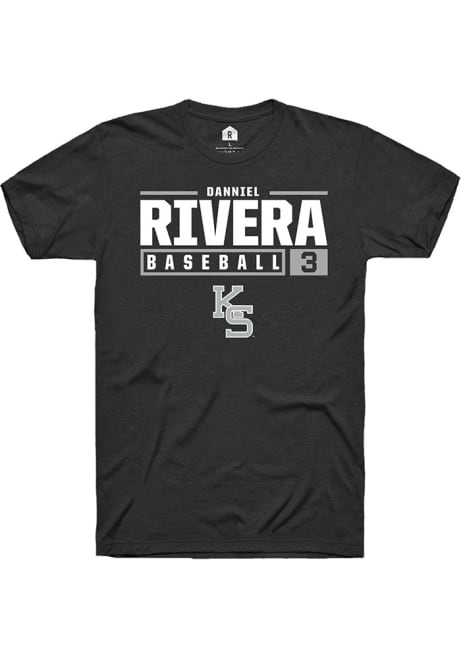 Danniel Rivera Black K-State Wildcats NIL Stacked Box Short Sleeve T Shirt