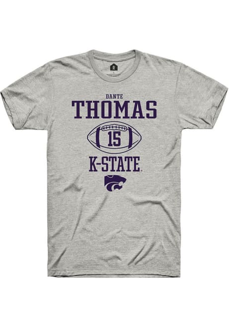 Dante Thomas Ash K-State Wildcats NIL Sport Icon Short Sleeve T Shirt