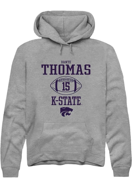 Dante Thomas Rally Mens Graphite K-State Wildcats NIL Sport Icon Hooded Sweatshirt