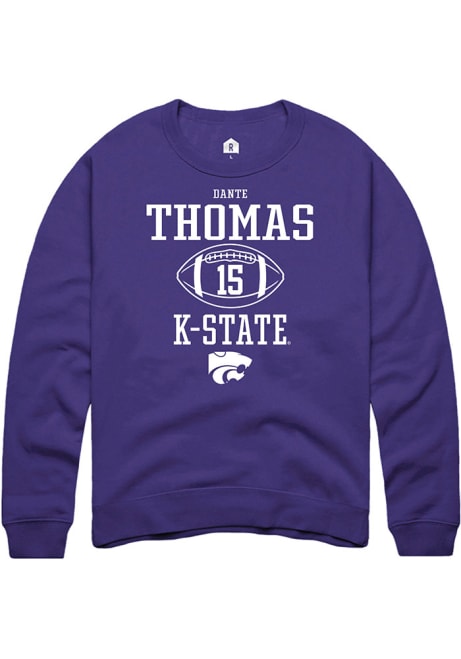 Dante Thomas Rally Mens Purple K-State Wildcats NIL Sport Icon Crew Sweatshirt
