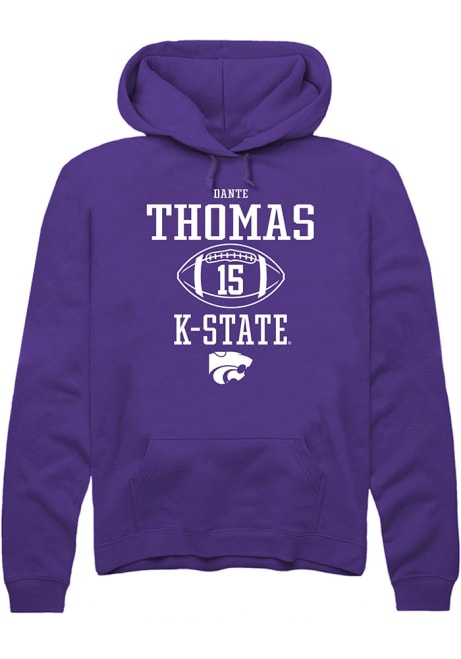 Dante Thomas Rally Mens Purple K-State Wildcats NIL Sport Icon Hooded Sweatshirt