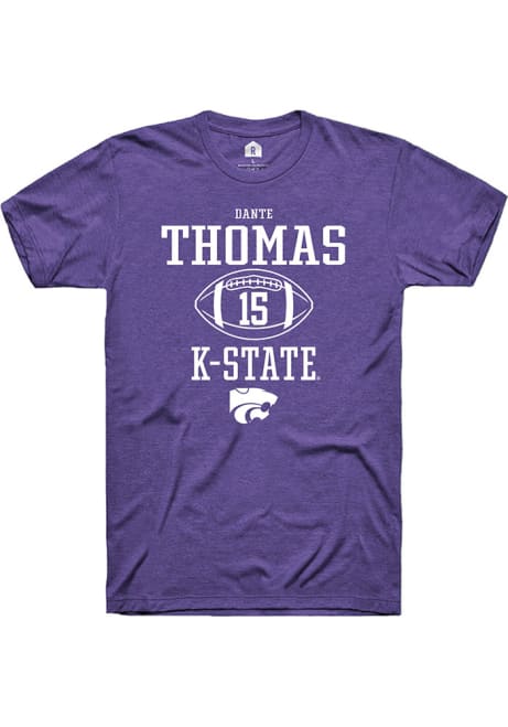 Dante Thomas Purple K-State Wildcats NIL Sport Icon Short Sleeve T Shirt