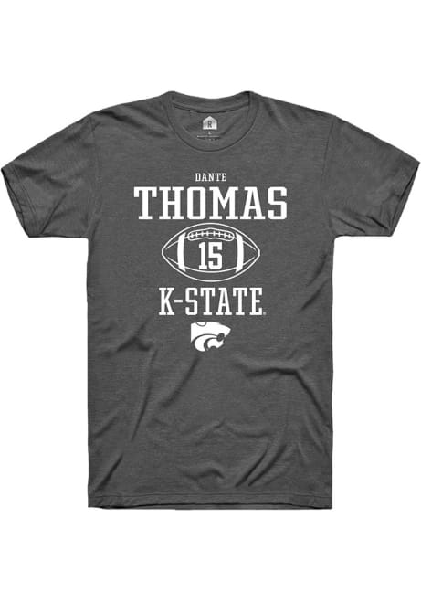 Dante Thomas Grey K-State Wildcats NIL Sport Icon Short Sleeve T Shirt