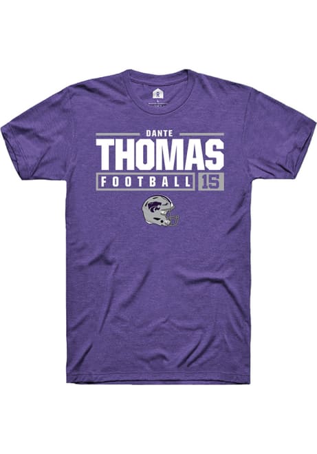Dante Thomas Purple K-State Wildcats NIL Stacked Box Short Sleeve T Shirt