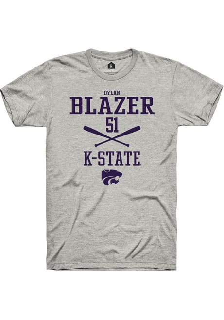 Dylan Blazer Ash K-State Wildcats NIL Sport Icon Short Sleeve T Shirt