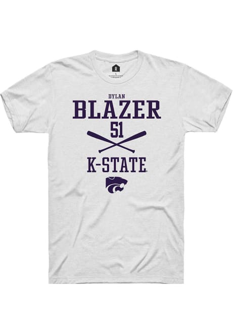 Dylan Blazer White K-State Wildcats NIL Sport Icon Short Sleeve T Shirt
