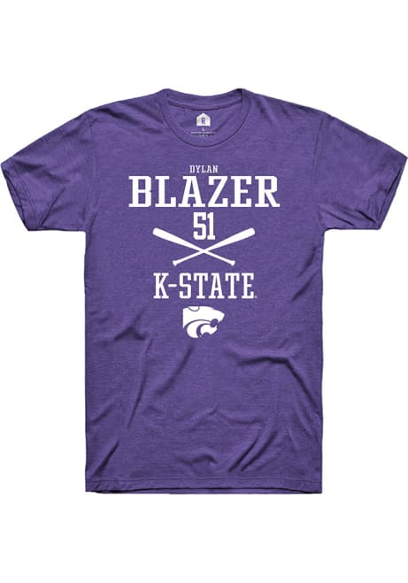 Dylan Blazer Purple K-State Wildcats NIL Sport Icon Short Sleeve T Shirt