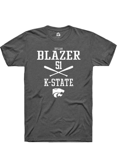 Dylan Blazer Grey K-State Wildcats NIL Sport Icon Short Sleeve T Shirt