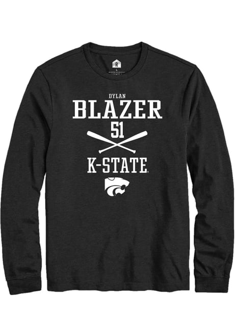 Dylan Blazer Rally Mens Black K-State Wildcats NIL Sport Icon Tee