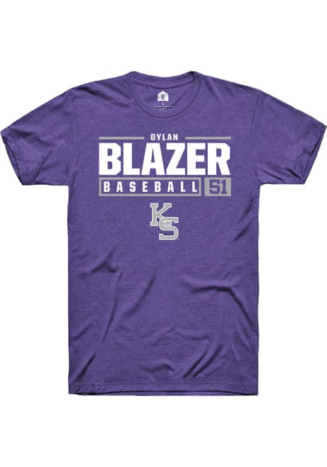 Dylan Blazer Purple K-State Wildcats NIL Stacked Box Short Sleeve T Shirt