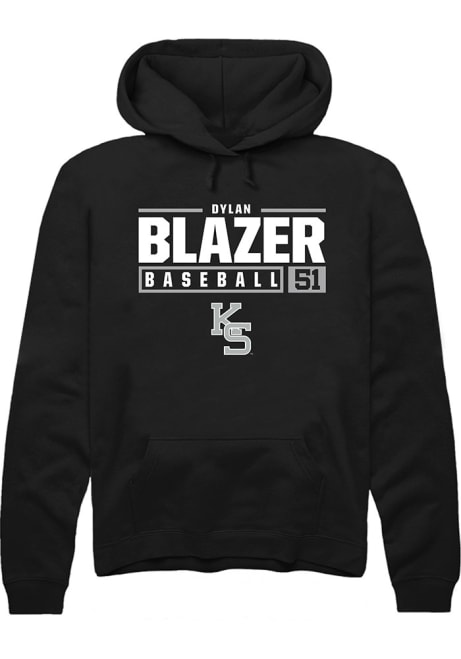 Dylan Blazer Rally Mens Black K-State Wildcats NIL Stacked Box Hooded Sweatshirt