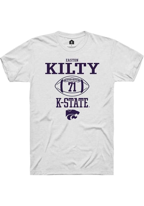 Easton Kilty White K-State Wildcats NIL Sport Icon Short Sleeve T Shirt