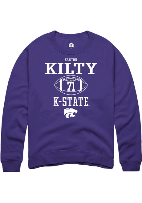 Easton Kilty Rally Mens Purple K-State Wildcats NIL Sport Icon Crew Sweatshirt