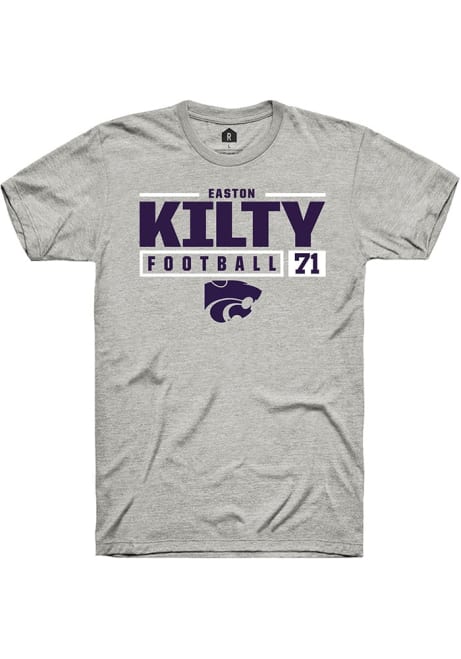 Easton Kilty Ash K-State Wildcats NIL Stacked Box Short Sleeve T Shirt