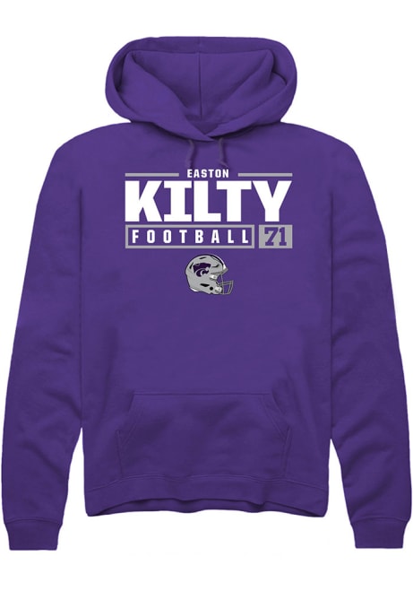 Easton Kilty Rally Mens Purple K-State Wildcats NIL Stacked Box Hooded Sweatshirt