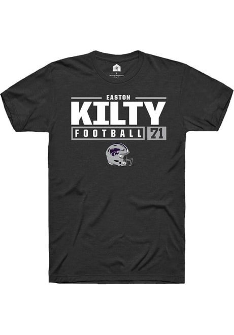 Easton Kilty Black K-State Wildcats NIL Stacked Box Short Sleeve T Shirt