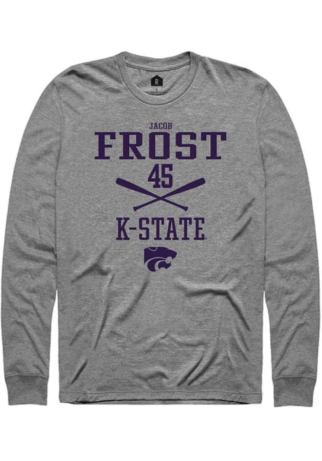 Jacob Frost Rally Mens Graphite K-State Wildcats NIL Sport Icon Tee