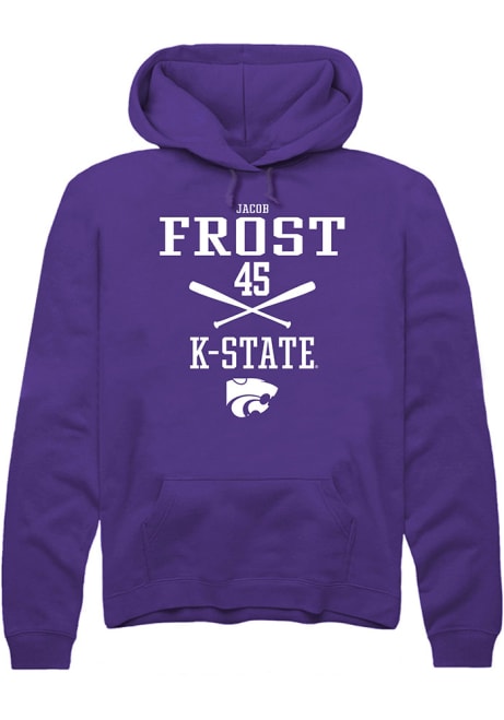 Jacob Frost Rally Mens Purple K-State Wildcats NIL Sport Icon Hooded Sweatshirt