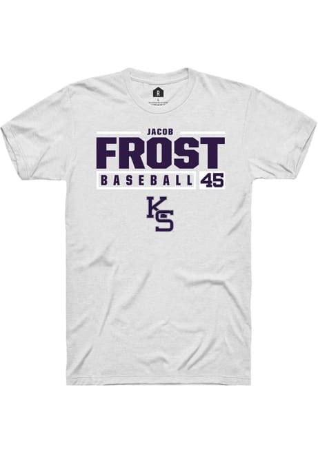 Jacob Frost White K-State Wildcats NIL Stacked Box Short Sleeve T Shirt