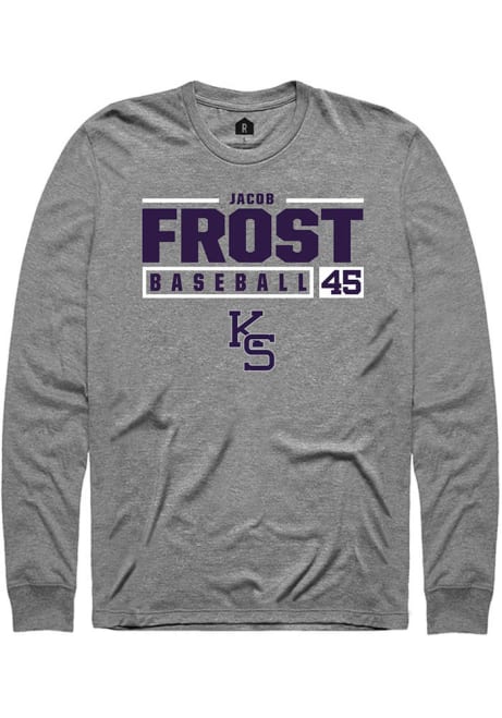 Jacob Frost Rally Mens Graphite K-State Wildcats NIL Stacked Box Tee