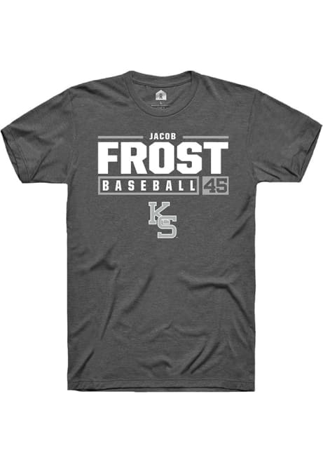 Jacob Frost Grey K-State Wildcats NIL Stacked Box Short Sleeve T Shirt