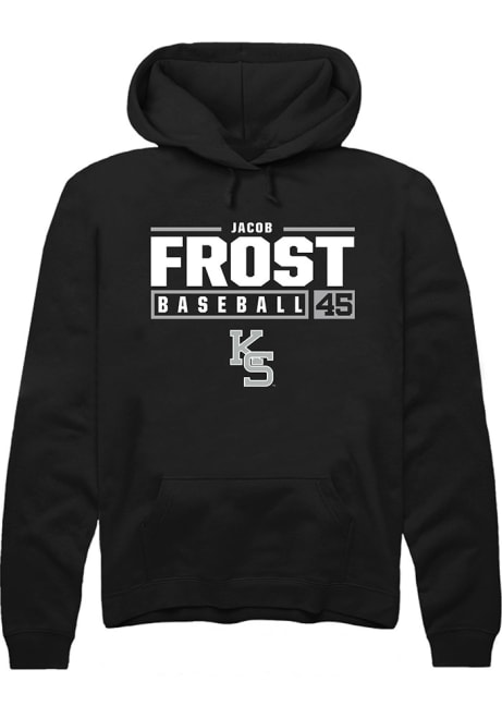 Jacob Frost Rally Mens Black K-State Wildcats NIL Stacked Box Hooded Sweatshirt
