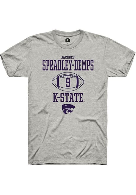 Jacques Spradley-Demps Ash K-State Wildcats NIL Sport Icon Short Sleeve T Shirt