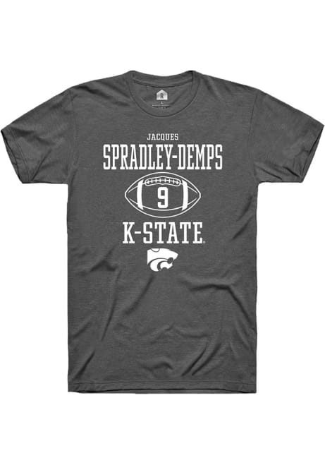 Jacques Spradley-Demps Grey K-State Wildcats NIL Sport Icon Short Sleeve T Shirt