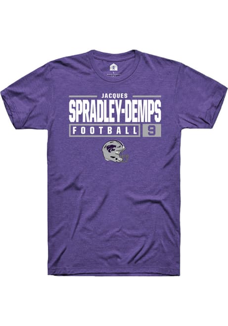 Jacques Spradley-Demps Purple K-State Wildcats NIL Stacked Box Short Sleeve T Shirt