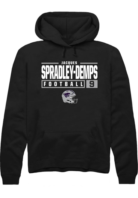 Jacques Spradley-Demps Rally Mens Black K-State Wildcats NIL Stacked Box Hooded Sweatshirt
